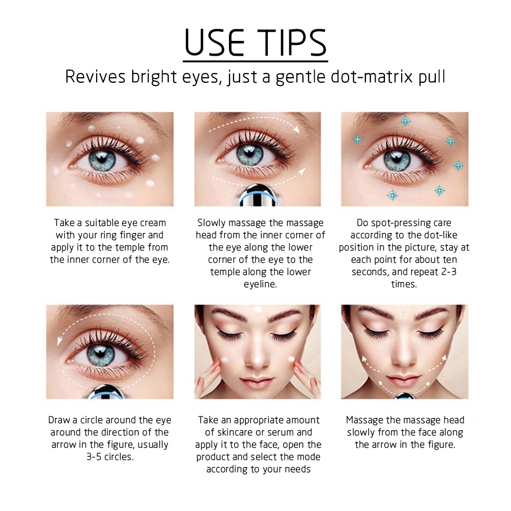 Máy Rung Massage Mắt Mini Làm Săn Chắc Da Xóa Nếp Nhăn Và Nâng Cơ Mặt