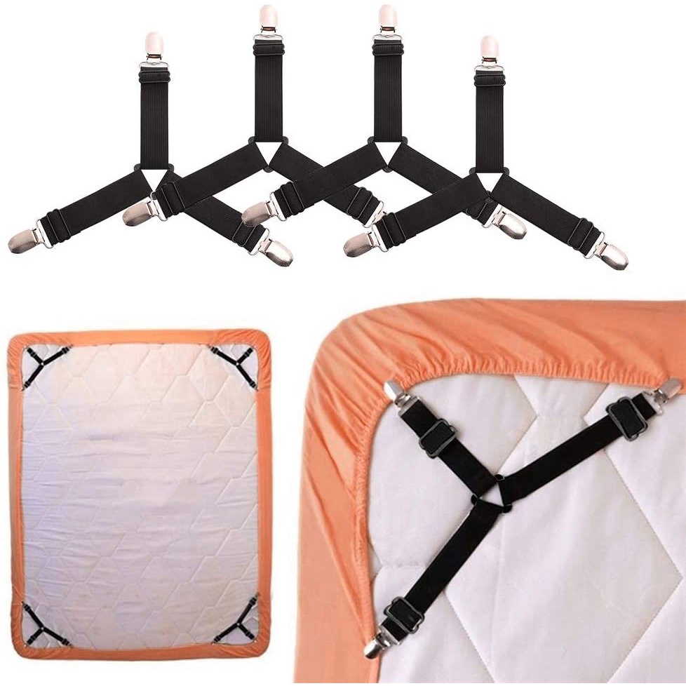 Bộ 4 Dây Cố Định Ga Trải Giường Co Giãn Hình Tam Giác