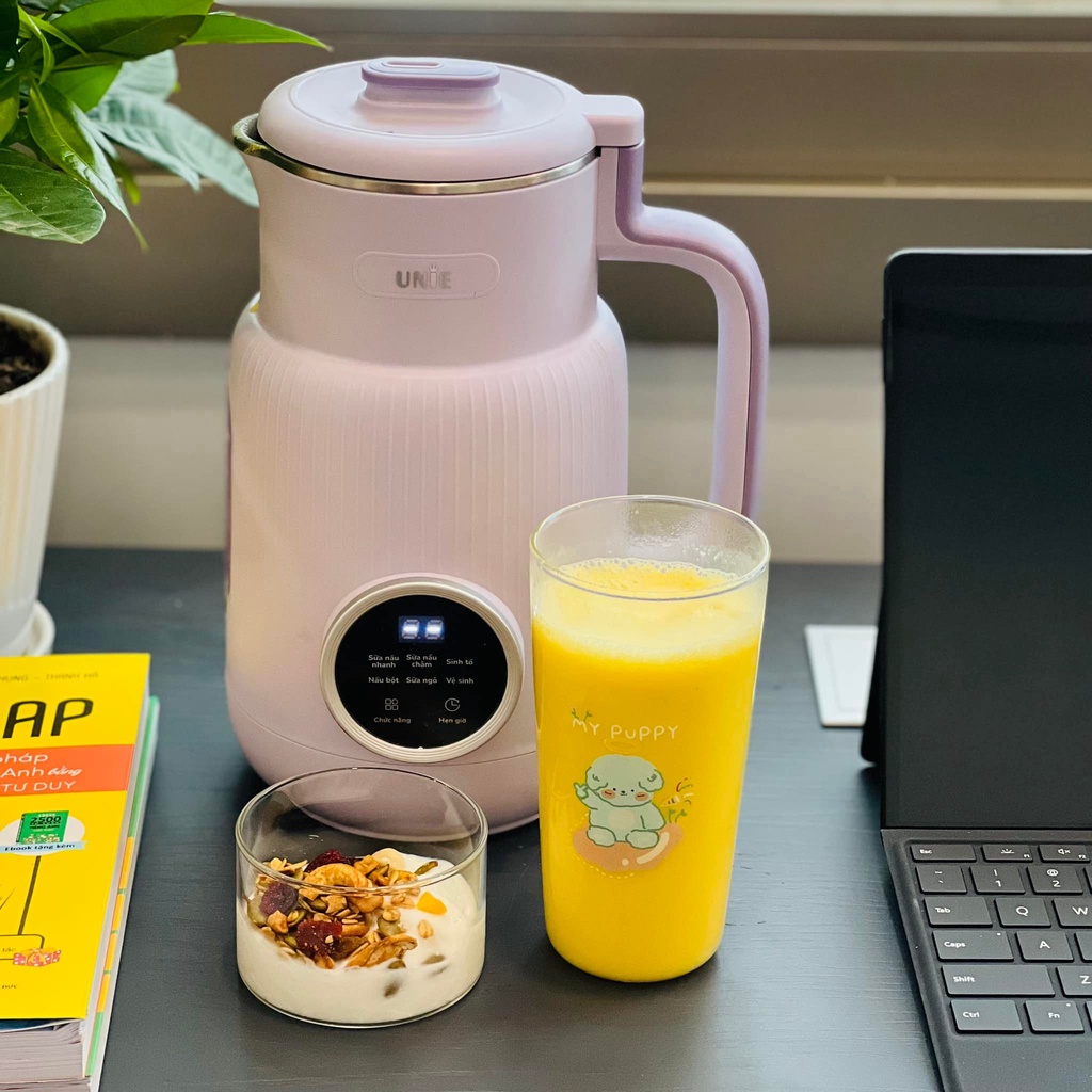Máy làm sữa hạt mini UNIE UMB08 dung tích 600ml công suất 600W, 5 chức năng nấu, máy êm xay nhuyễn mịn, bảo hành 1 năm
