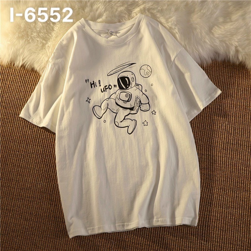 Áo Thun Nữ Unisex Phi Hành Gia Hoạt Hình Cực Đẹp