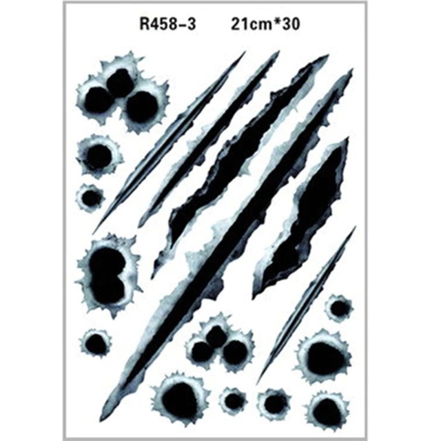 Tem Decal 3D Hình Lỗ Đạn Dán Trang Trí, Che Vết Xước Cho Xe Ô Tô