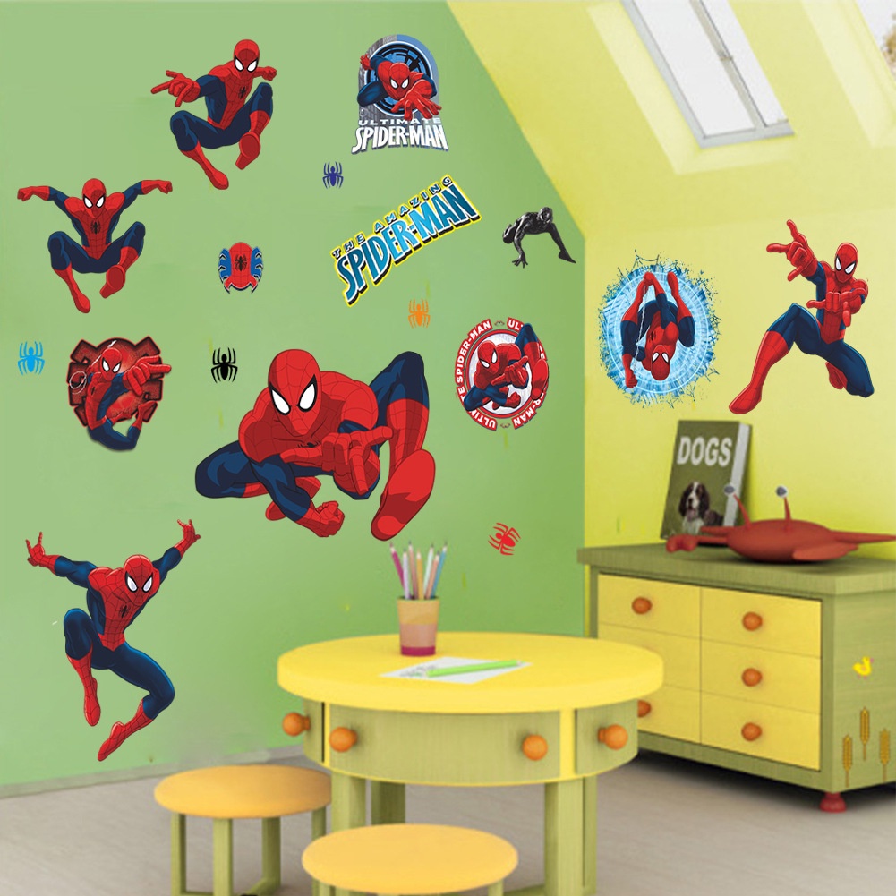Decal dán tường cho bé yêu người nhện - decal spider man mẫu số 6