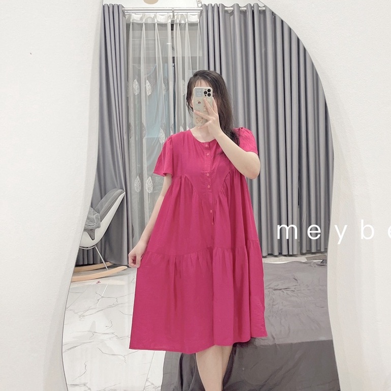 Váy bầu xinh dáng suông thiết kế vải Đũi lạnh đầm thời trang MEYBE VT-1