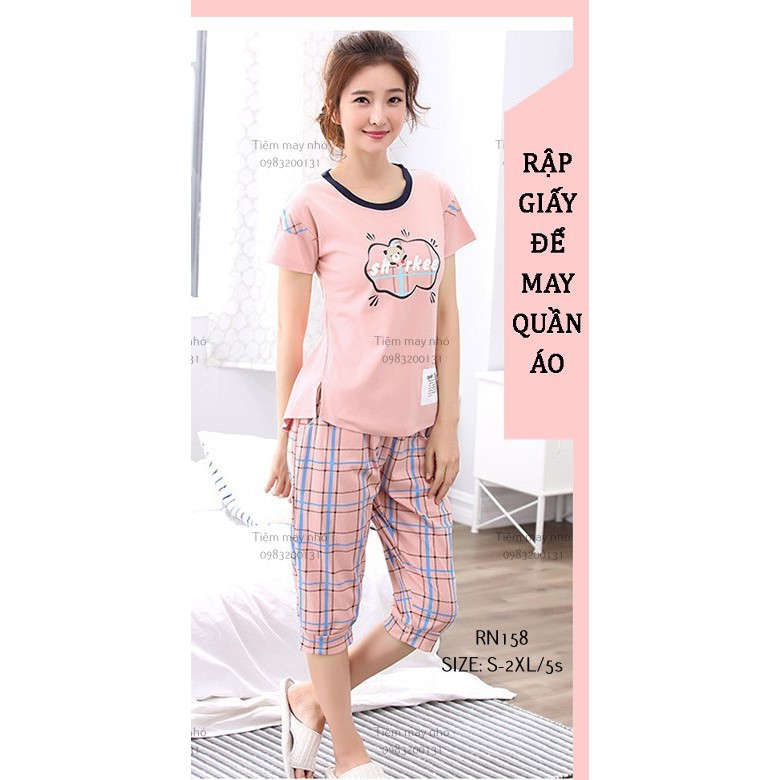 RN158_rập giấy may bộ lửng nữ