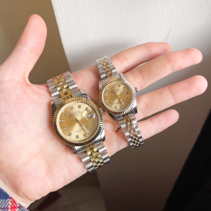 Đồng hồ nam, nữ chính hãng FNGEEN dây sắt sang trọng cho couple