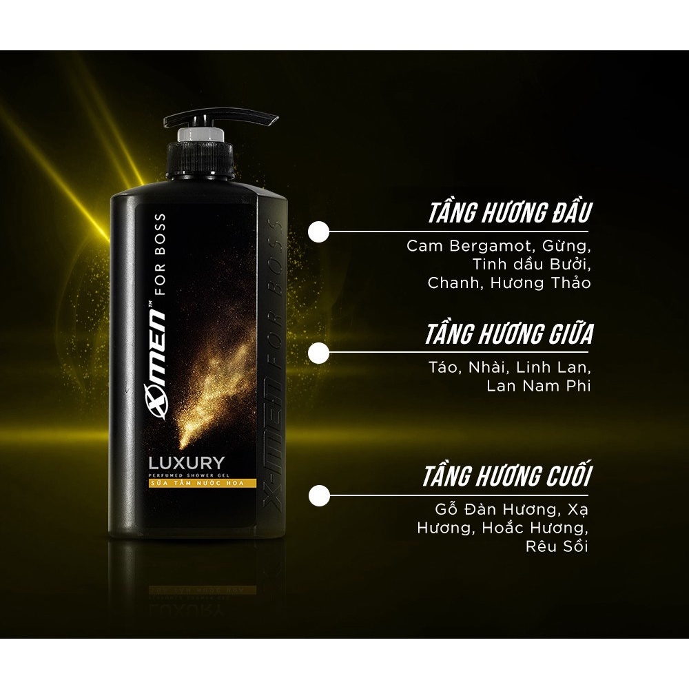Sữa tắm nam hương nước hoa X-MEN FOR BOSS Hương Luxury 650g