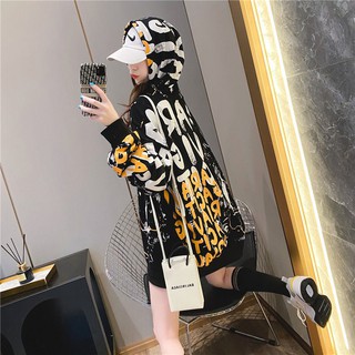 Áo Hoodie Tay Dài Chất Liệu Dày Dặn Thời Trang Hàn Quốc Cho Nữ 200 Jin Fat