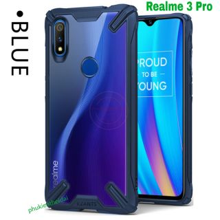 Ốp Realme 3 Pro chống sốc thể thao quân đội mặt lưng trong viền màu