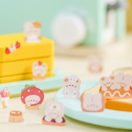 Cuộn băng keo sticker hologram lấp lánh gấu nâu dễ thương Eslite Sweet | BSW120