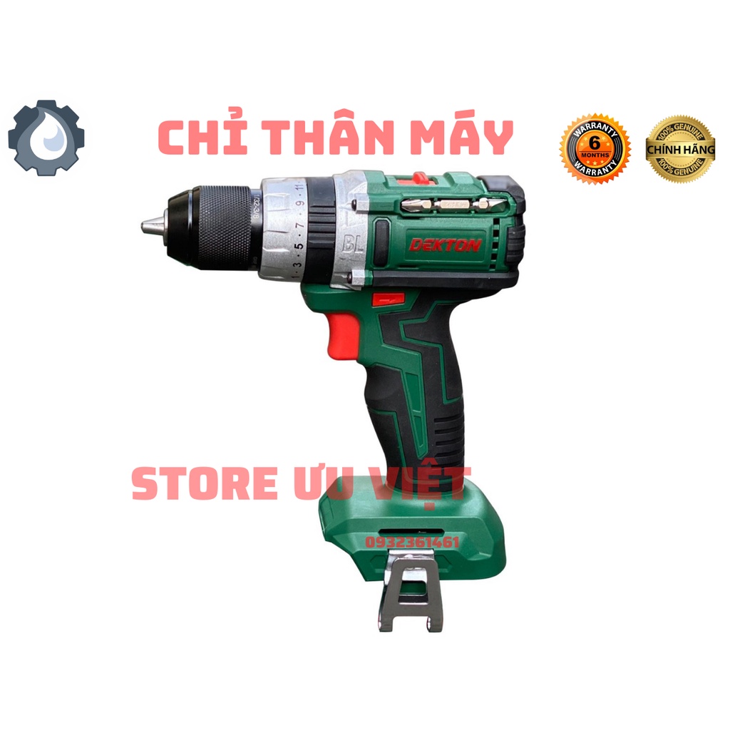 Máy Khoan Pin 3 Chức Năng Dekton đầu 10MM autolock M21 ID10BL chân pin phổ thông chính hãng giá tốt