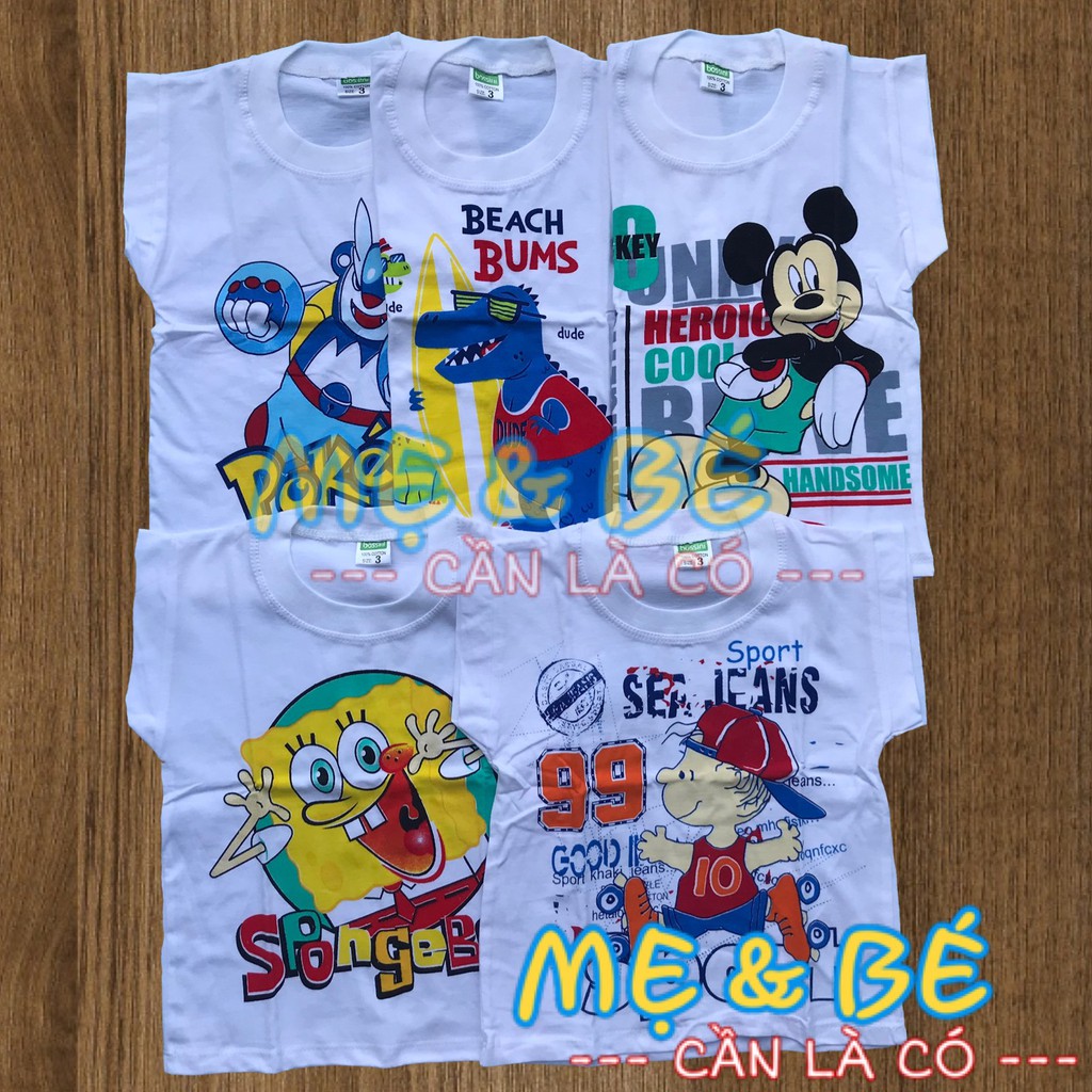 Combo 5 Áo Sát Nách Cotton Trắng Mặc Nhà Cho Bé Bossini