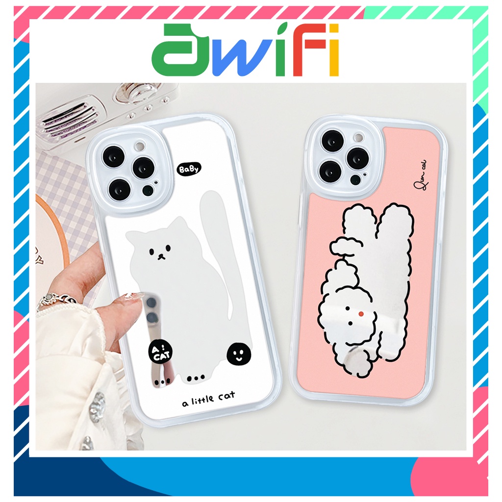 Ốp lưng iphone gương cạnh vuông little cat 6/6plus/7/7plus/8/8plus/x/xs/11/12/13/pro/max/plus/promax-Sale HOT Y4-10