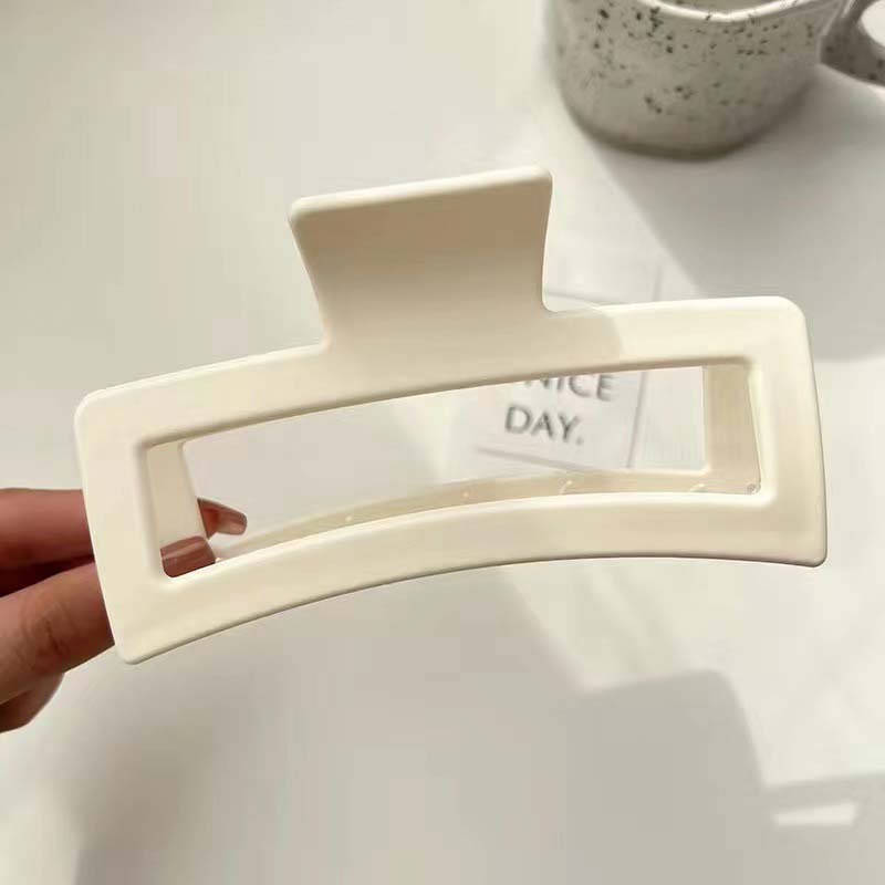 Kẹp Tóc Hình Chữ Nhật 12.5cm Màu Trà Sữa Nhám Phong Cách Hàn Quốc OUYOU1015