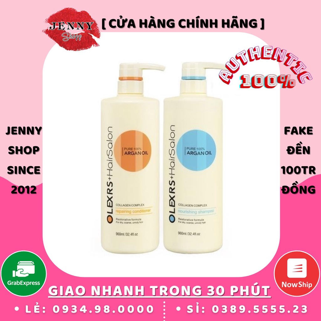 Bộ Dầu Gội Xả &amp; Ủ Tóc Olexrs Hair Salon 100% Argan Oil 500ml