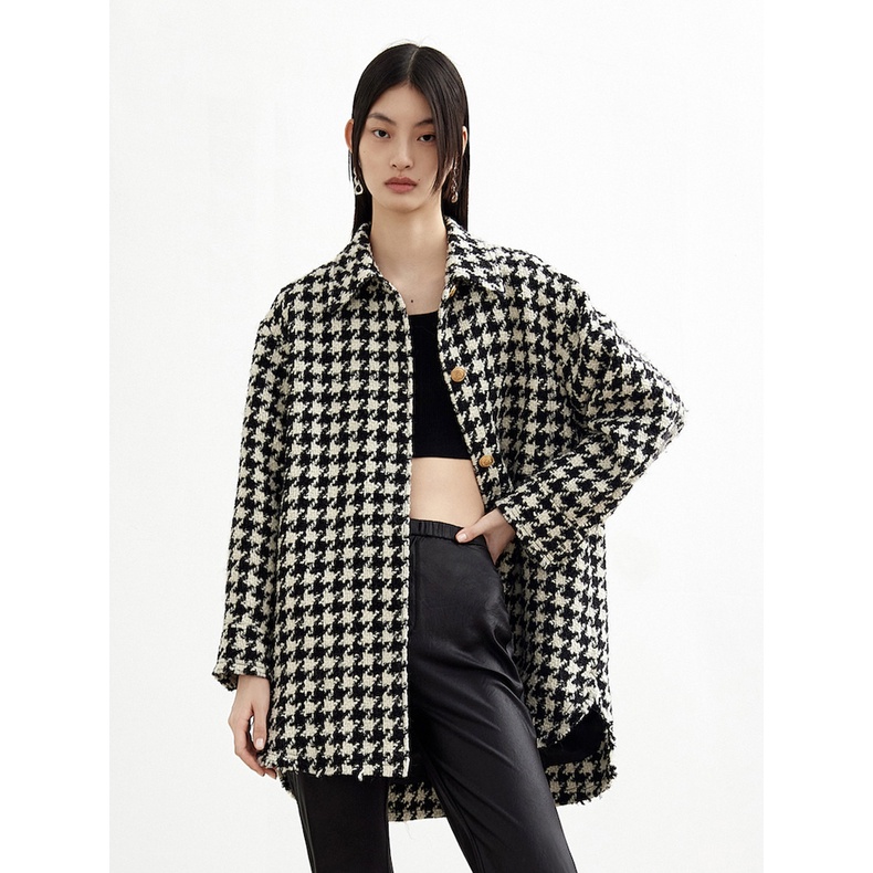 U006 Áo khoác họa tiết răng sói xuất dư của MO&CO