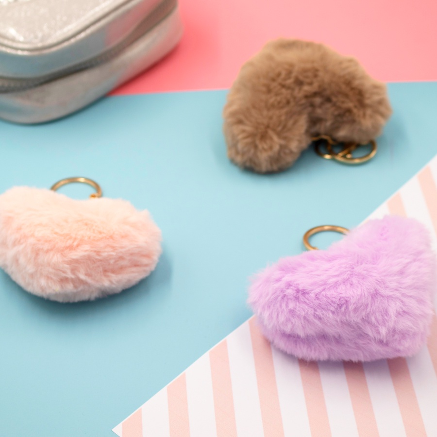Đồ Chơi CLEVERHIPPO Móc Khóa Pom Pom - Sweet Hearts POMPOM/KCP2406 - Giao hàng ngẫu nhiên