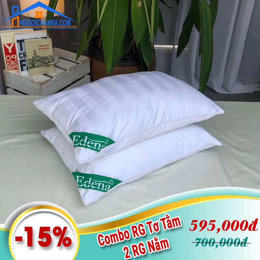 Combo Hai Ruột Gối Tơ tằm Edena