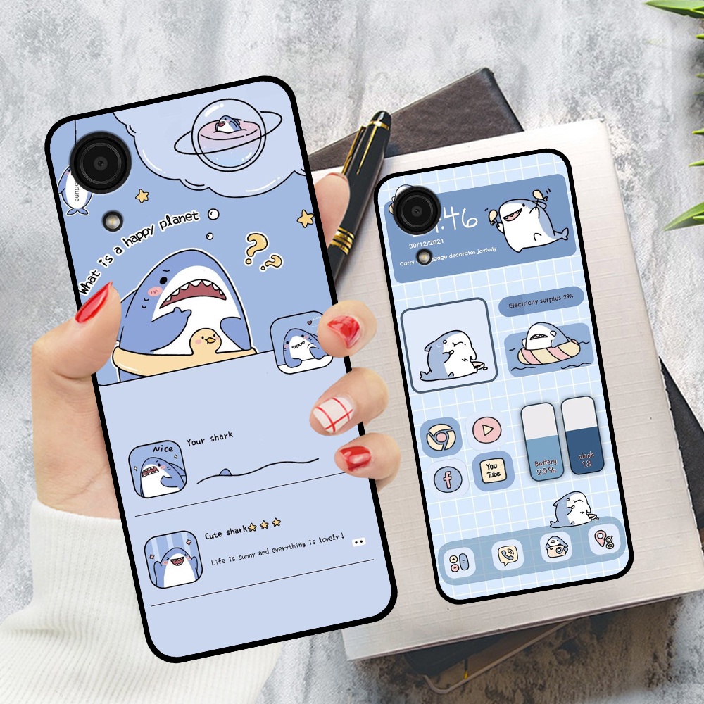 Ốp lưng Samsung A03 Core in hình nền cá mập đáng yêu giá rẻ