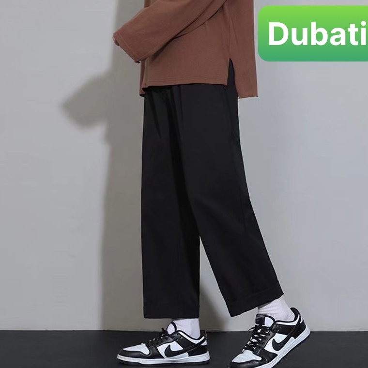 Quần baggy nam nữ Unisex ống rộng trơn - Kiểu quần Kaki Nam Nữ Ống Suông Basic Unisex phong cách cao cấp - DubatiFashion