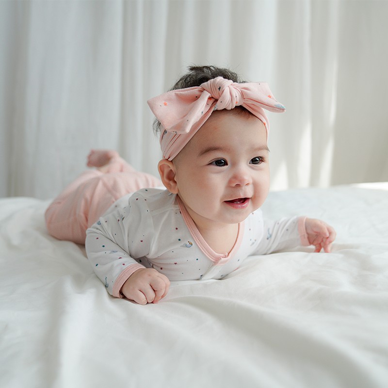 Turban, băng đô BU Baby cho bé gái vải sợi tre mềm mại