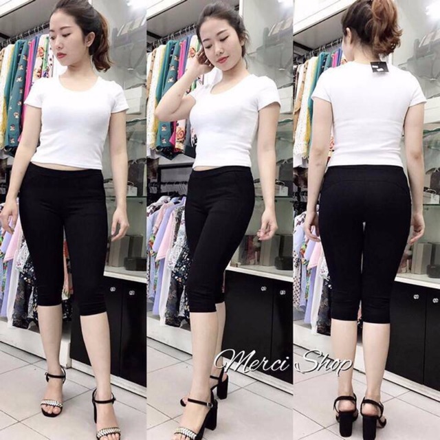 Quần legging ngố nâng mông dày dặn