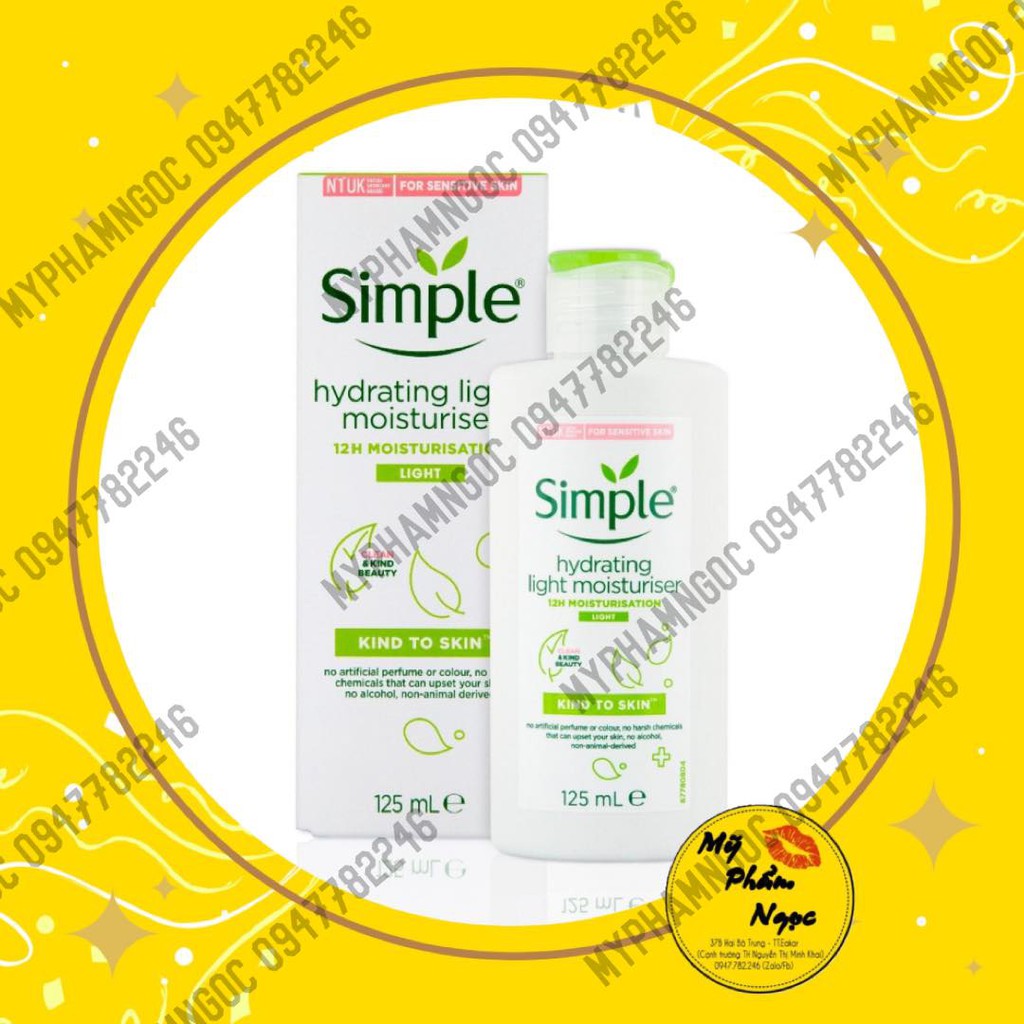 Kem Dưỡng Ẩm Simple Kind To Skin Hydrating Light Moisturiser 125ml