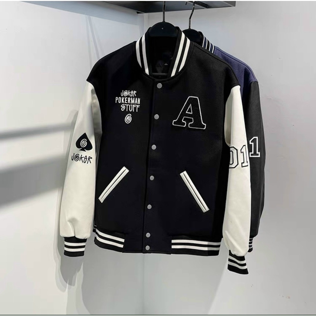 Áo Khoác Jacket Bomber Hình Lá Xì Bích Cá Tính Dành Cho Cả Nam Và Nữ