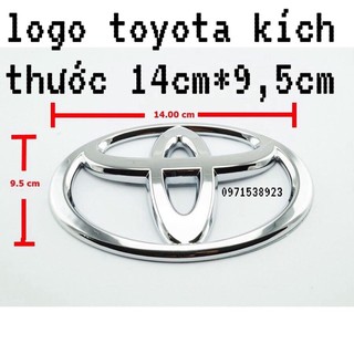 LOGO TOYOTA HILUX. FORTUNER. INNOVA. CAMRY. YARIS. VIOS kích thước 14cm*9,5 cm