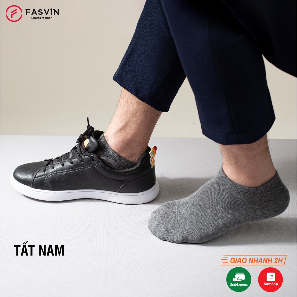Tất Nam cổ ngắn Fasvin mềm mịn co giãn tốt - 01.SG