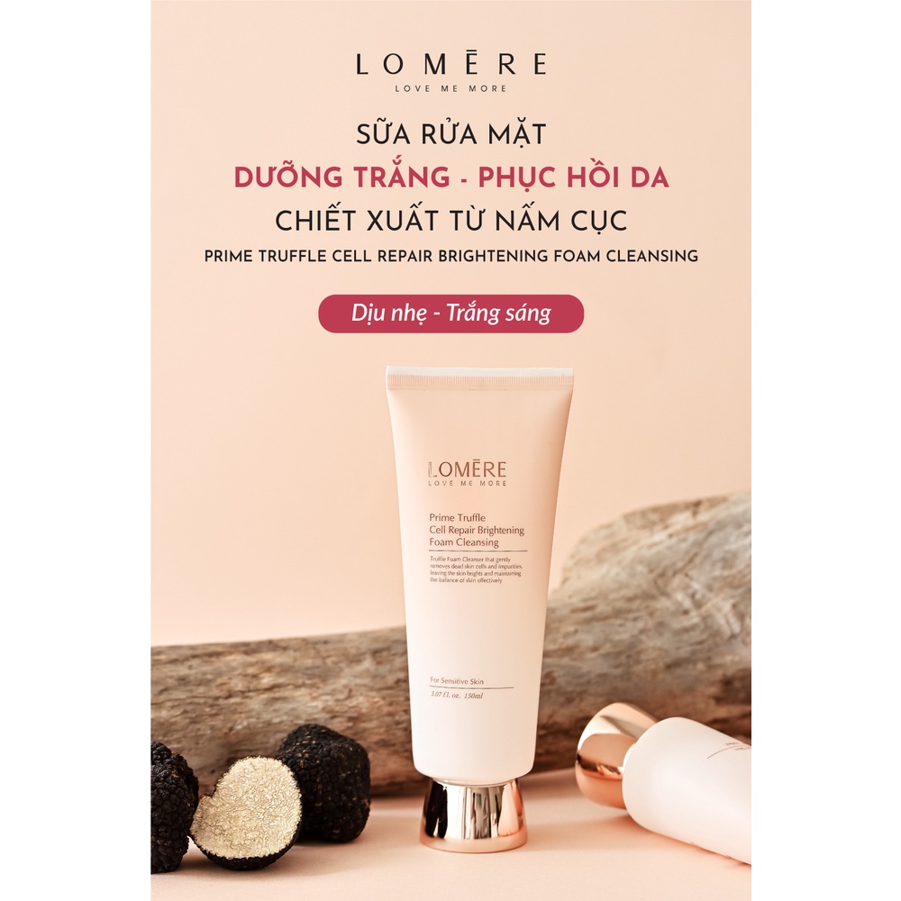 Sữa rửa mặt Dưỡng trắng Lomere Prime Truffle Cell Repair Brightening Foam Cleansing - Hàn Quốc Chính Hãng