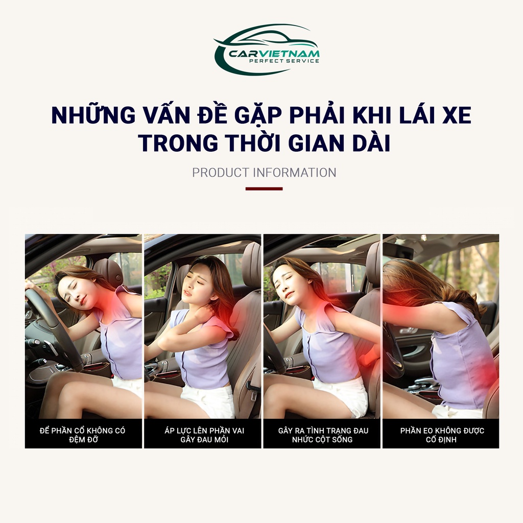 Gối Tựa Đầu Tựa Lưng Ô Tô Bọc Da Cao Cấp (Mã Ccar_GT01) - Chất Liệu Cao Su Non Nguyên Khối Êm Ái Dễ Chịu