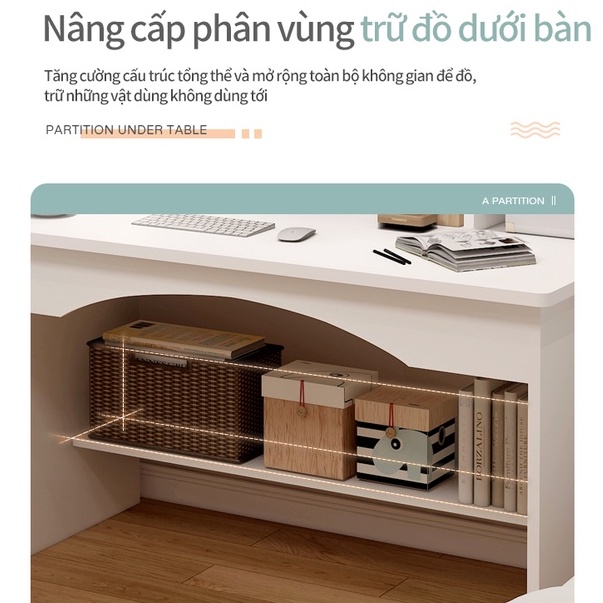 Bàn máy tính, bàn học có giá sách đa chức năng - FU158