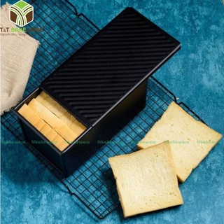 KHUÔN BÁNH MỲ GỐI VÂN SÓNG - CÓ NẮP - CHỐNG DÍNH 450G