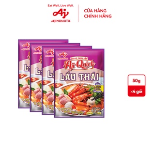 Lốc 4 gói gia vị nêm sẵn Lẩu Thái Aji-Quick (50g/gói)