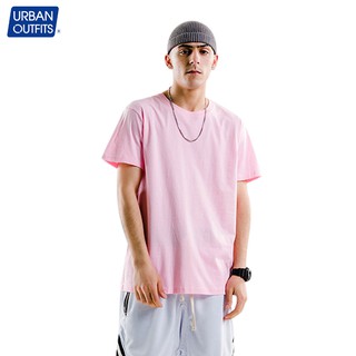 Áo Thun Nam Tay Ngắn URBAN OUTFITS Không Cổ Tròn Form Suông Rộng 100% Cotton Unisex Hồng Nhạt ATR01PNK