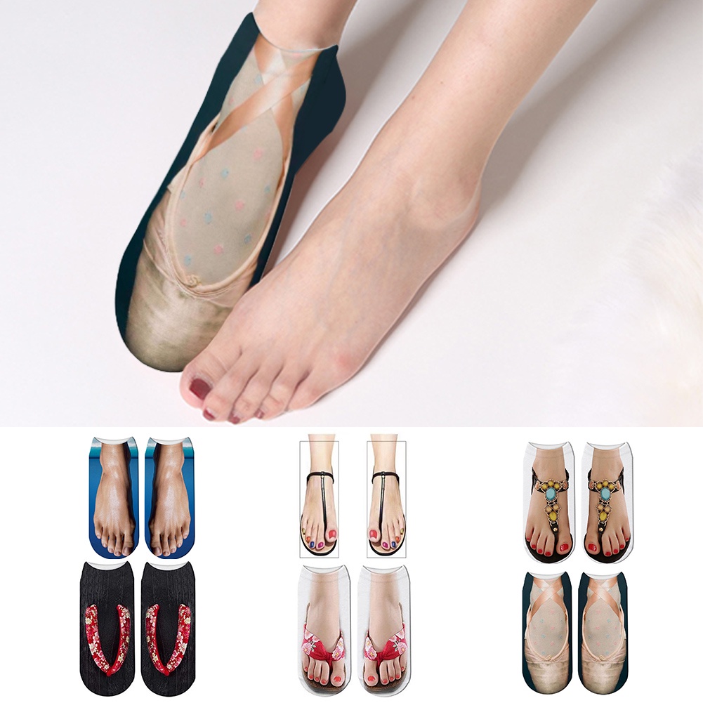 Vớ Cổ Cao In Hình Giày Thể Thao Giả 3D Vui Nhộn Thời Trang Cho Nữ