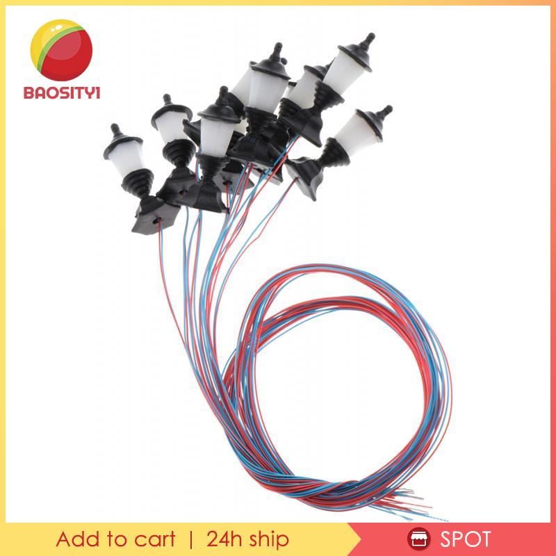 Set 10 mô hình đèn đường trang trí phong cảnh công viên 1.2cm 1:100