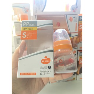 BÌNH SỮA PP WESSER CỔ HẸP 60ML