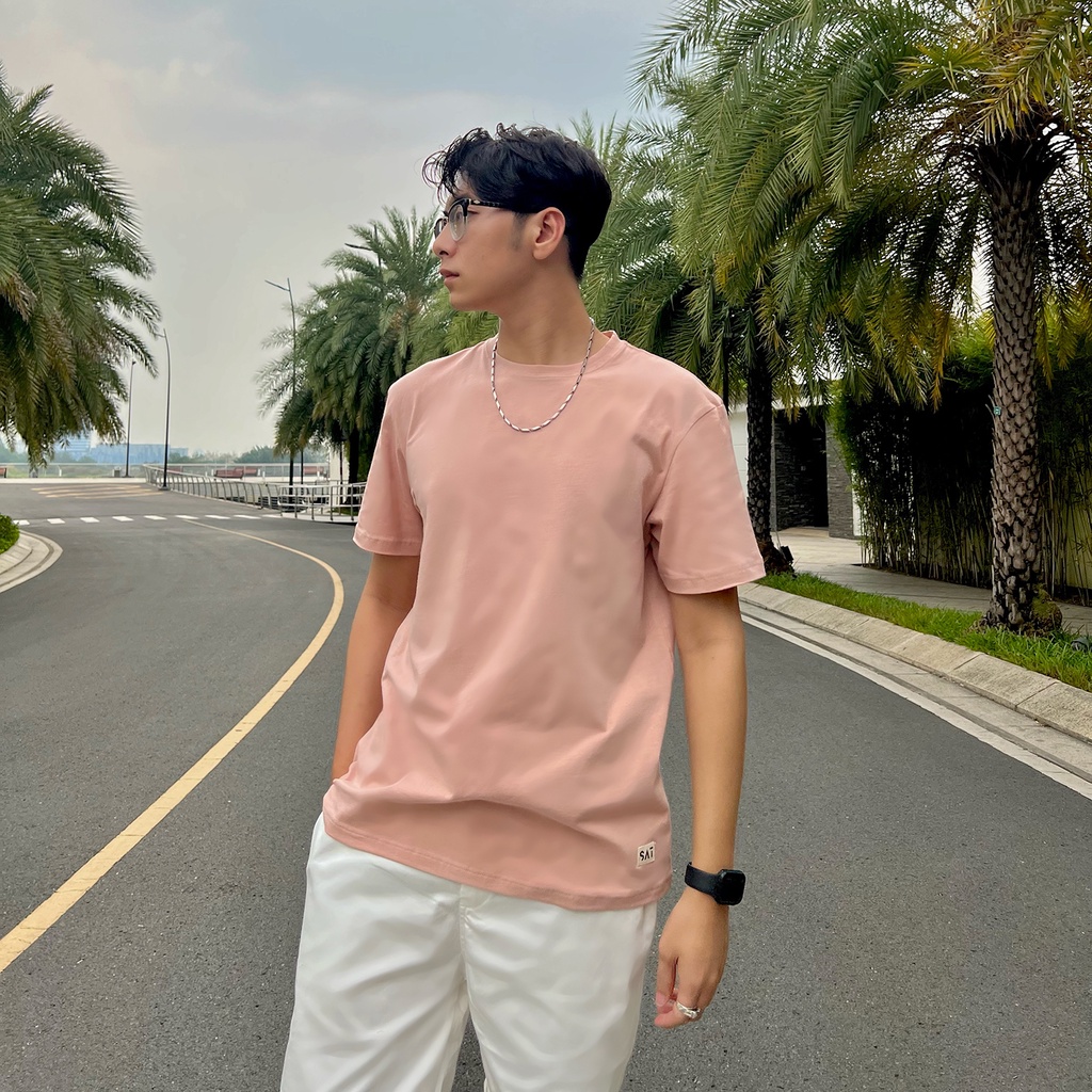 Áo thun trơn, T'shirt Basic cổ tròn SAT TS-02 unisex, vải cotton mềm mịn, dày dặn, trẻ trung chuẩn form