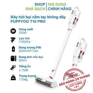 Máy hút bụi cầm tay không dây puppyoo t10 pro công suất 250w lực hút 17500 pa pin 2500mah*7cell bảo hành 24 tháng