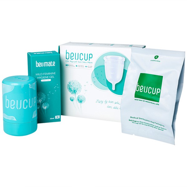 Cốc Nguyệt San BeUCup Cao Cấp, Silicol Y Tế Siêu Mềm Chuẩn Chính Hãng 100% -Free Ship- Quà tặng