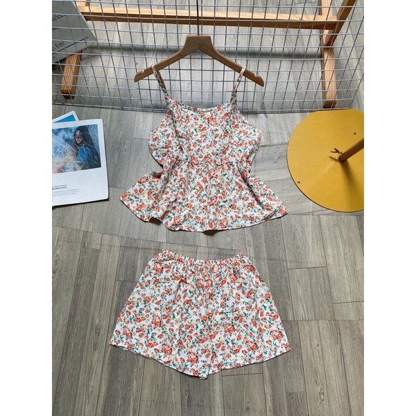 Đồ lụa thypham-shop mặc nhà mát, đồ 2 dây mặc nhà dễ thương