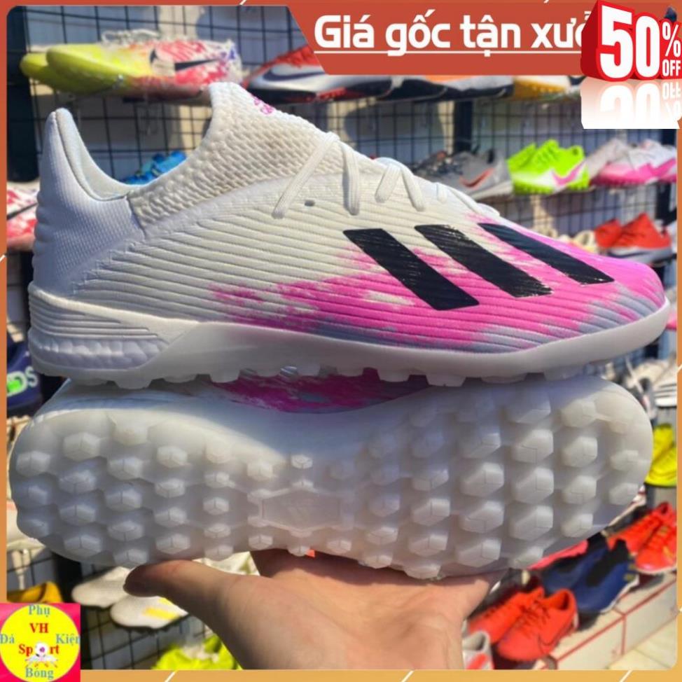 Giày đá bóng sân cỏ nhân tạo cao cấp giá rẻ Adidas X 19.1 Hồng Trắng TF !,