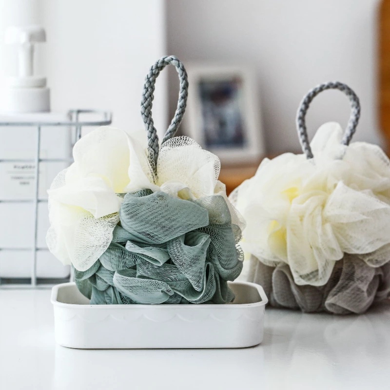 Bông tắm cotton hai màu thiết kế kiểu hoa mềm mại tiện lợi