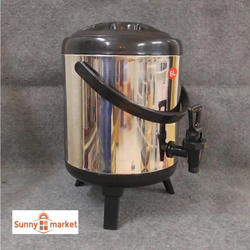 Bình ủ trà giữ nhiệt inox cao cấp 6 lít, Bình cho cửa hàng quán cafe - trà sữa, bình giữ nhiệt lớn