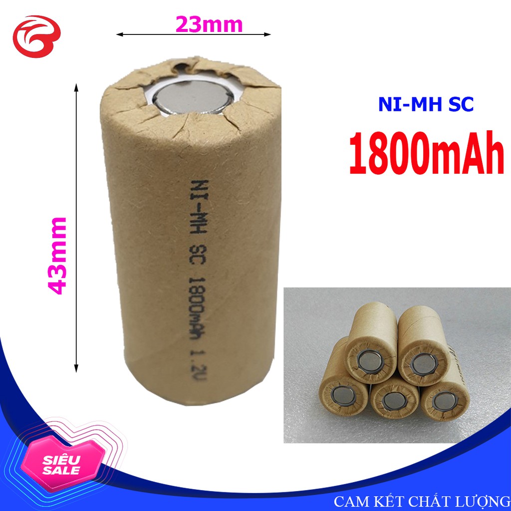 Pin máy khoan mới NiCd / Nimh 1800mAh (PIN SC 43 x 23mm)