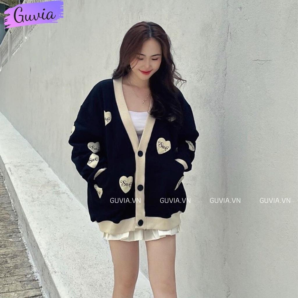 Áo khoác nỉ Cardigan SWE Ulzzang form rộng Unisex bông 2 lớp Guvia