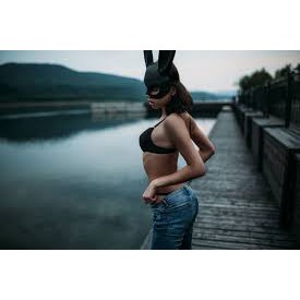 MẶT NẠ THỎ COSPLAY ĐEN MỜ BÍ ẨN (BLACK BUNNY)