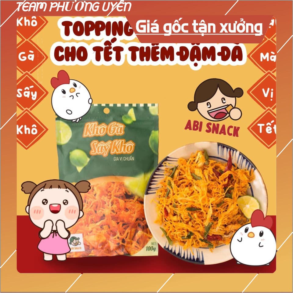 SẴN SLL- Khô gà sấy khô ABi 100G mua 3 bịch tặng 1 kẹp tóc thời trang | BigBuy360 - bigbuy360.vn