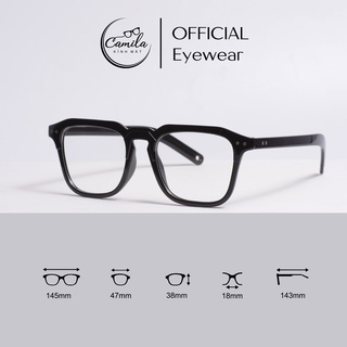 Gọng kính cận nam nữ CAMILA mắt vuông unisex thời trang Hàn Quốc C3327